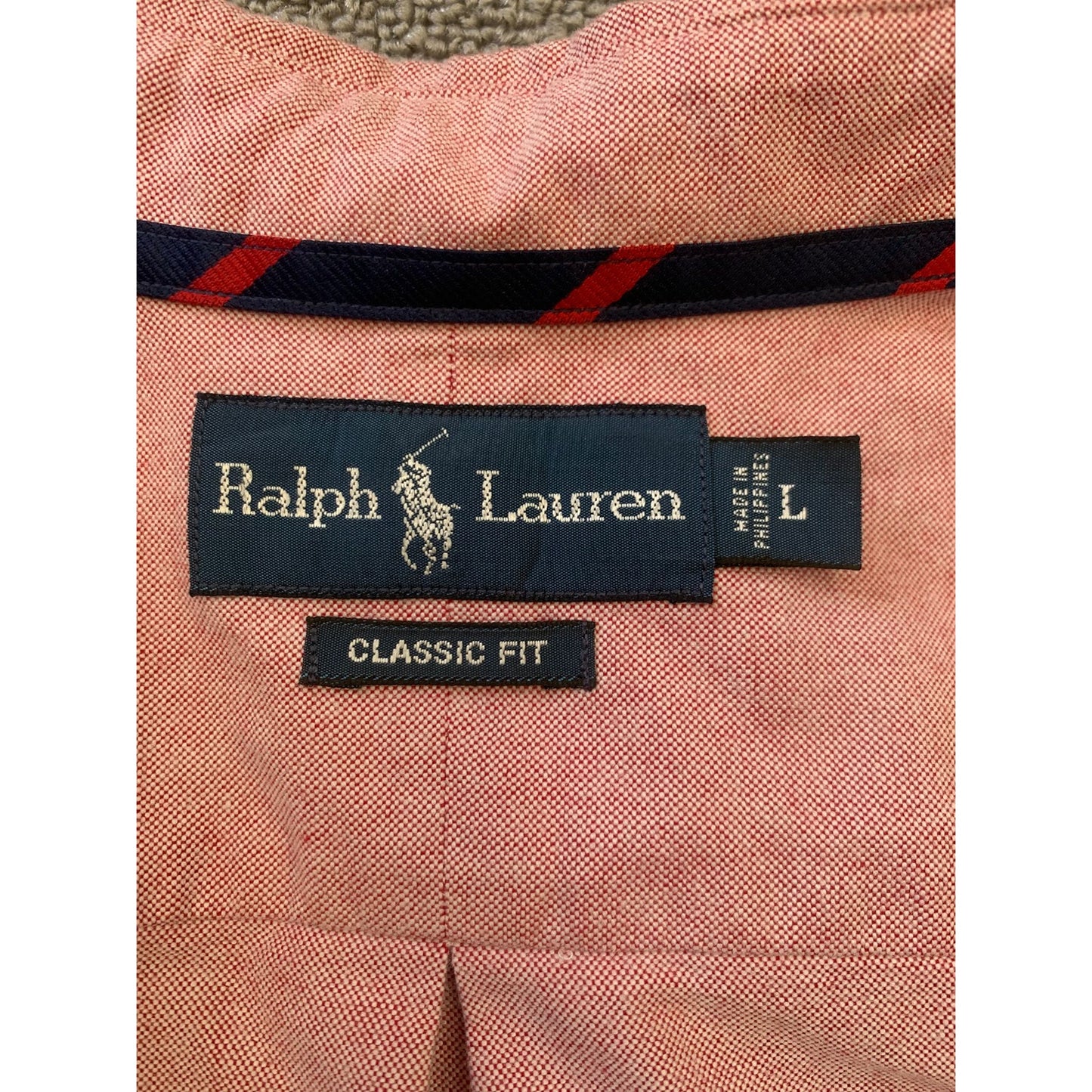 Ralph Lauren Men Large Red Classic Fit Button-up Shirt