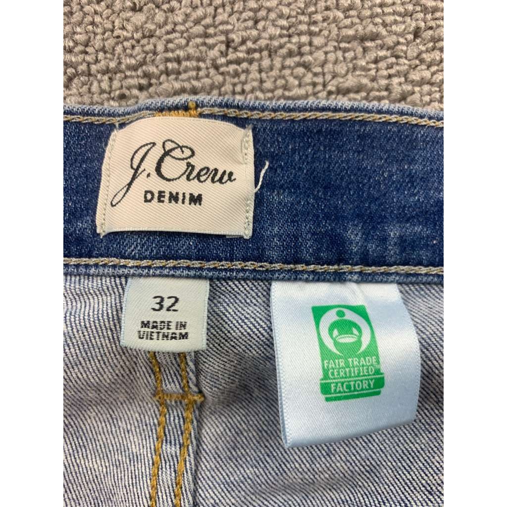 J.Crew Denim Jeans Toothpick Women 32 Blue Skinny Raw Hem Fair Trade Stretchy