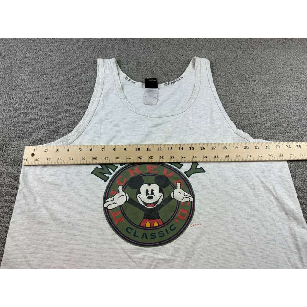 Mickey Unlimited By Velva Sheen Men's Large Gray Tank Top Classic Mickey Graphic