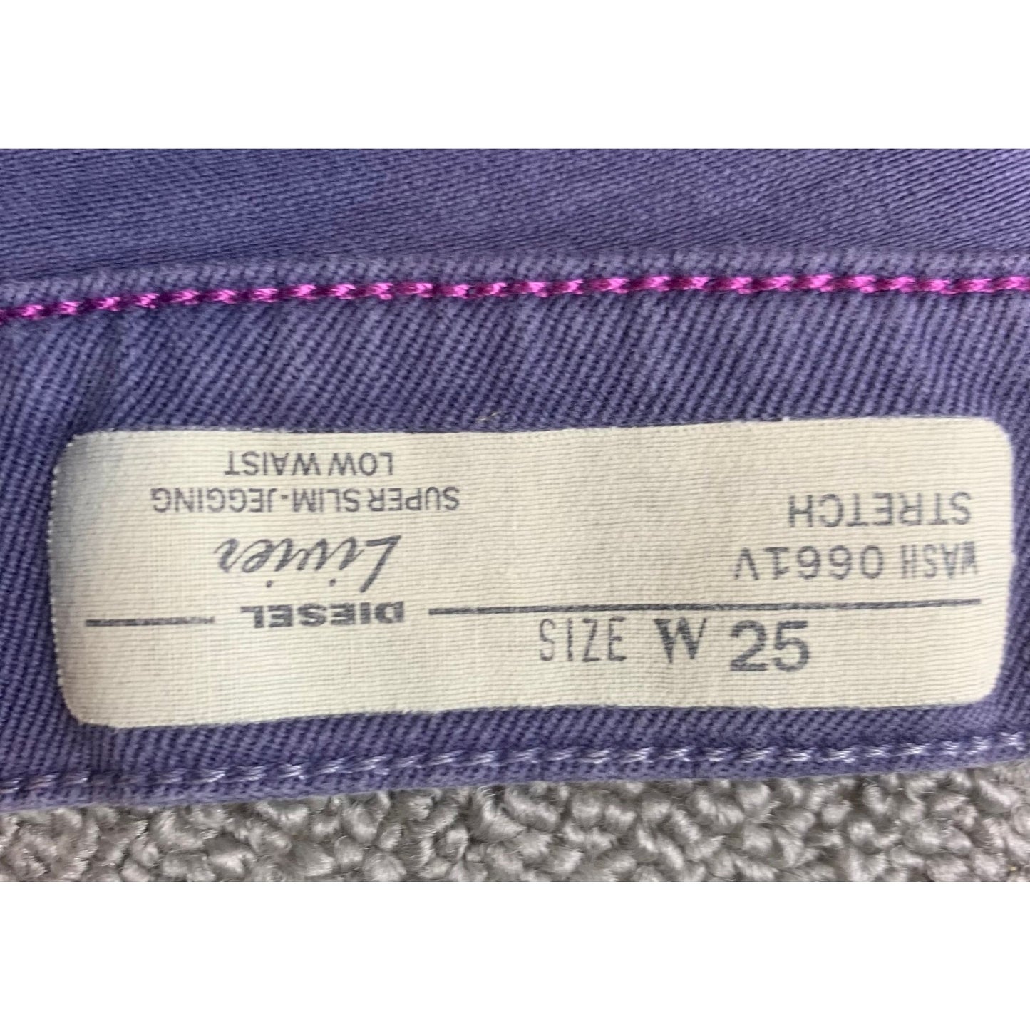 Diesel Livier Jegging Womens W25 Purple Super Slim Low Waist Stretch 0661V