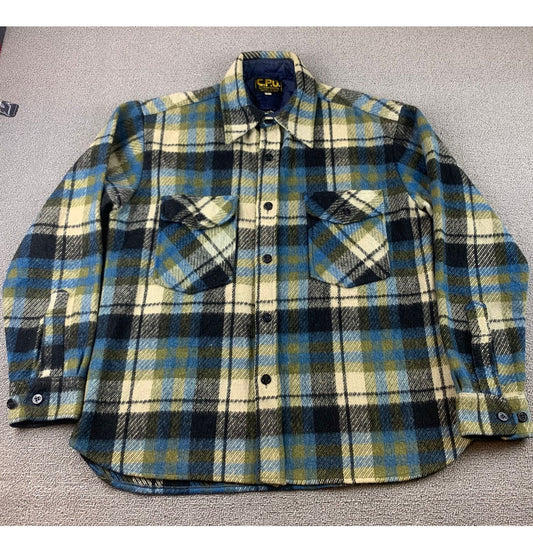 Vintage C.P.O Flannel Heavyweight Men’s Large Korea Made Wool Blend Shaket
