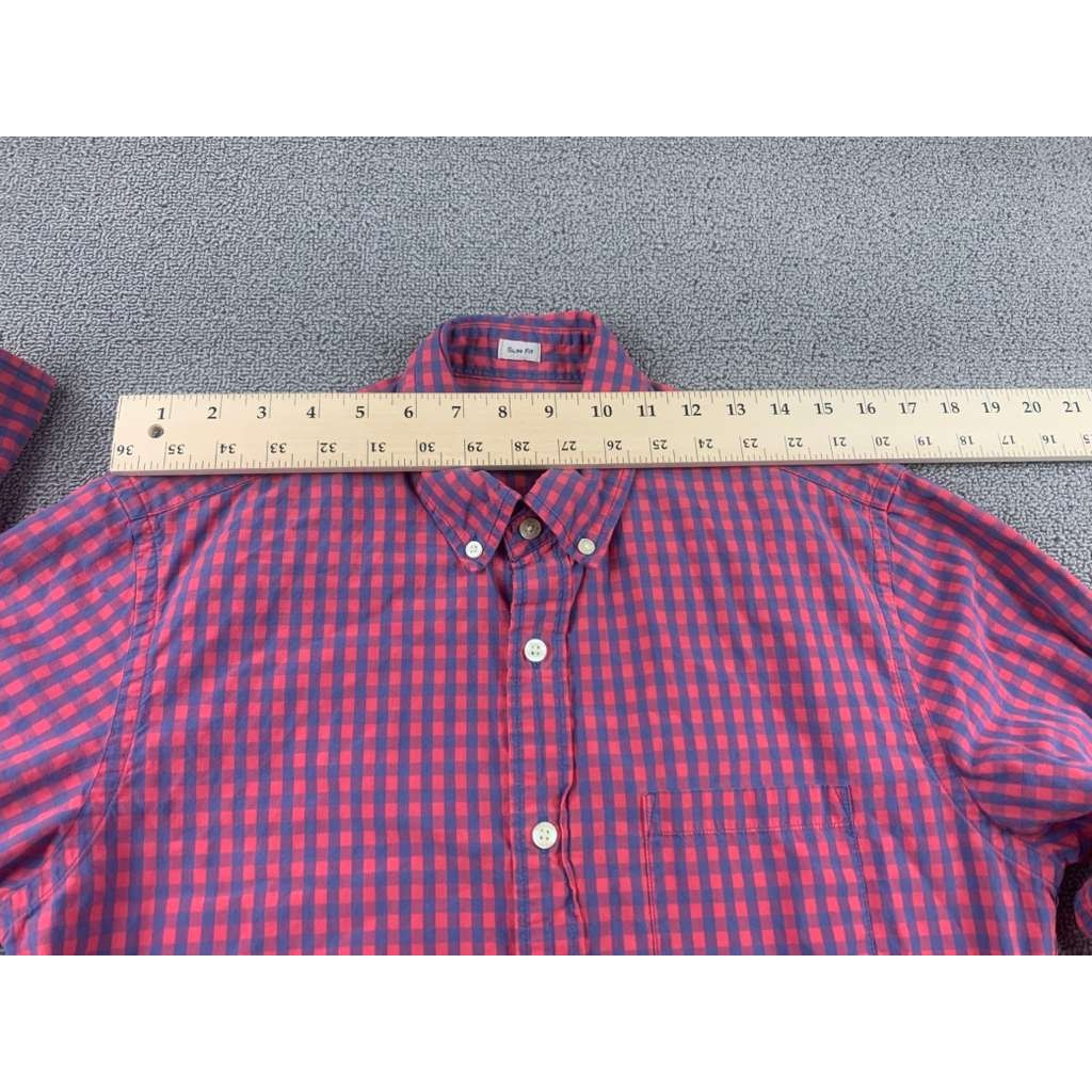 J.Crew Button Down Shirt Men's Medium Slim Fit Plaid Long Sleeve 100% Cotton