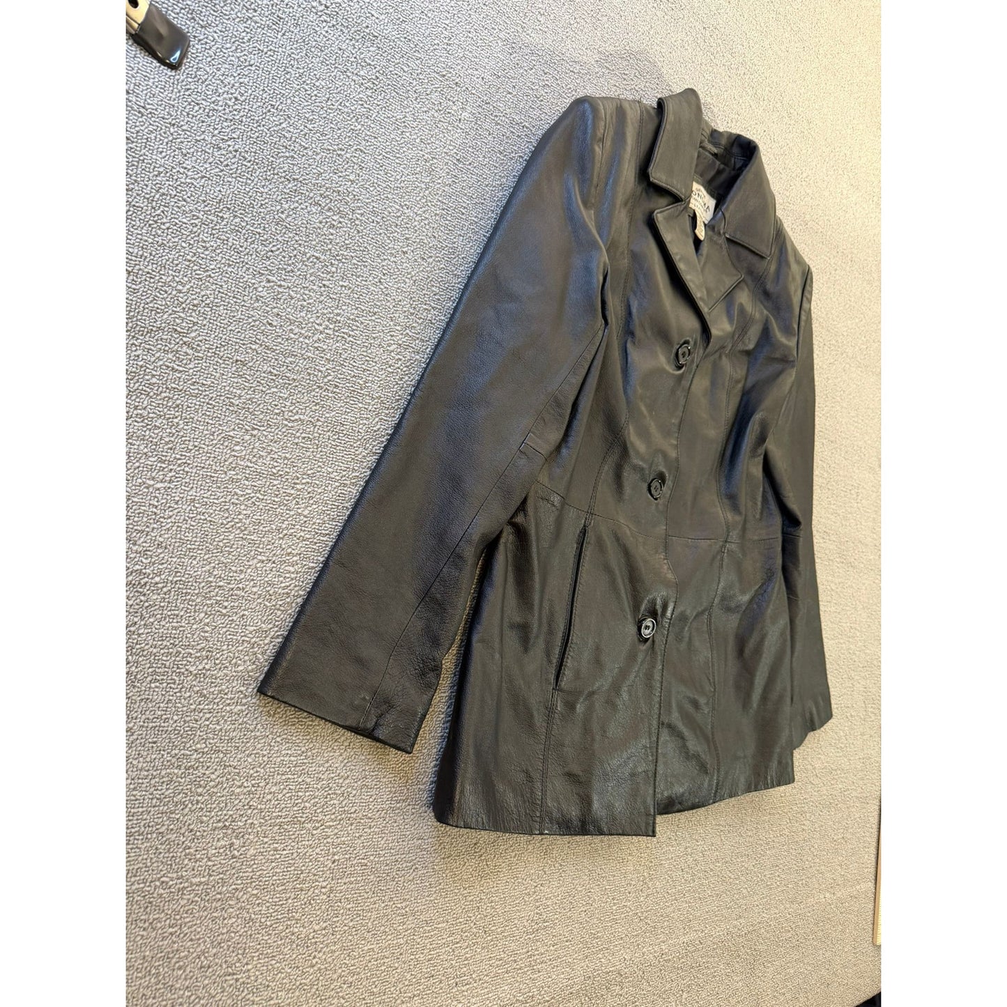Sonoma Jean Company Small Women's Black Leather Jacket Zipper Closure