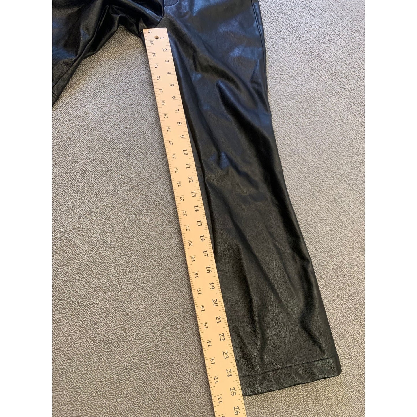 Spanx Women XS Black Faux Leather Flare Leggings