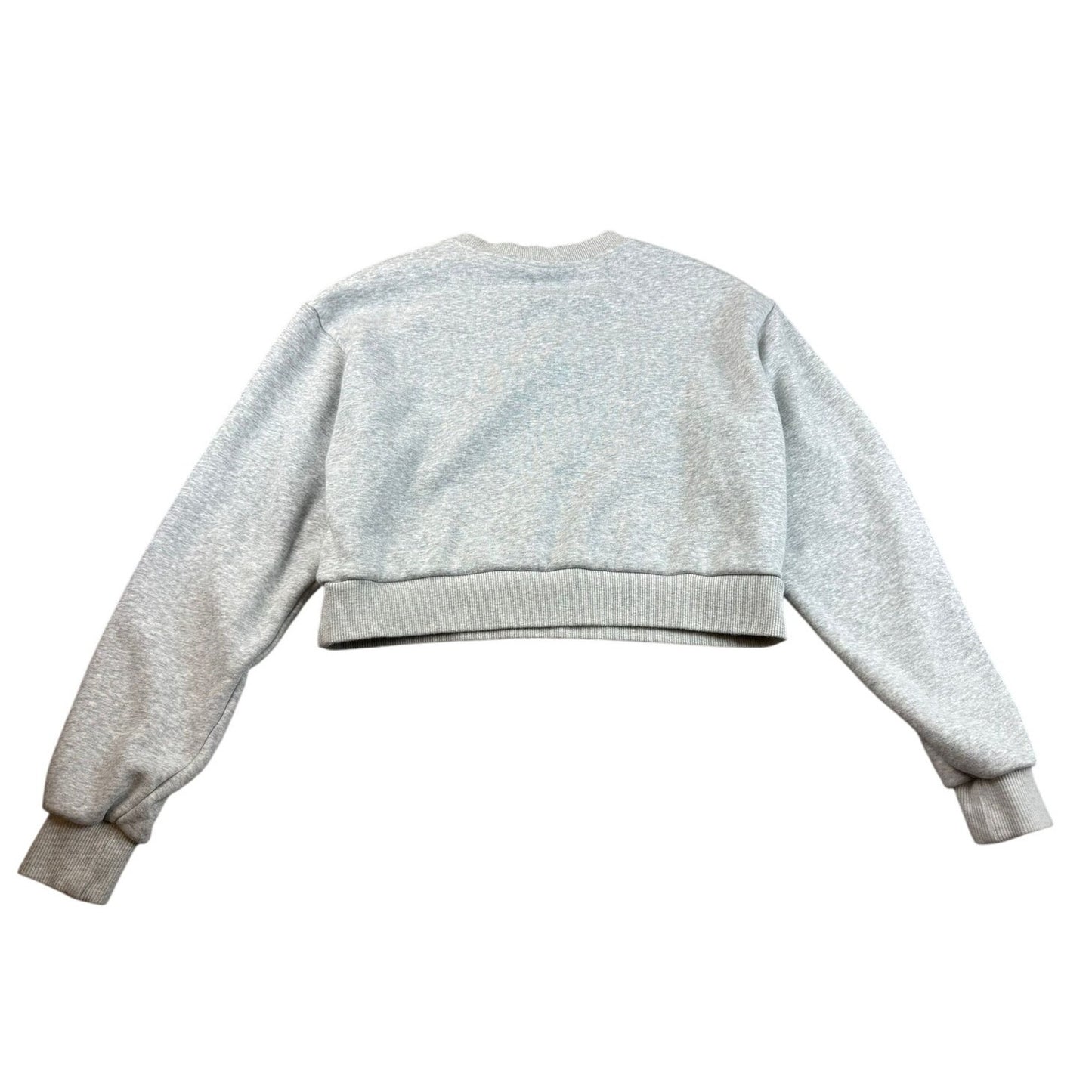 Aritzia Sunday Best Women's XS Gray Cropped Butterfly Crewneck Pullover