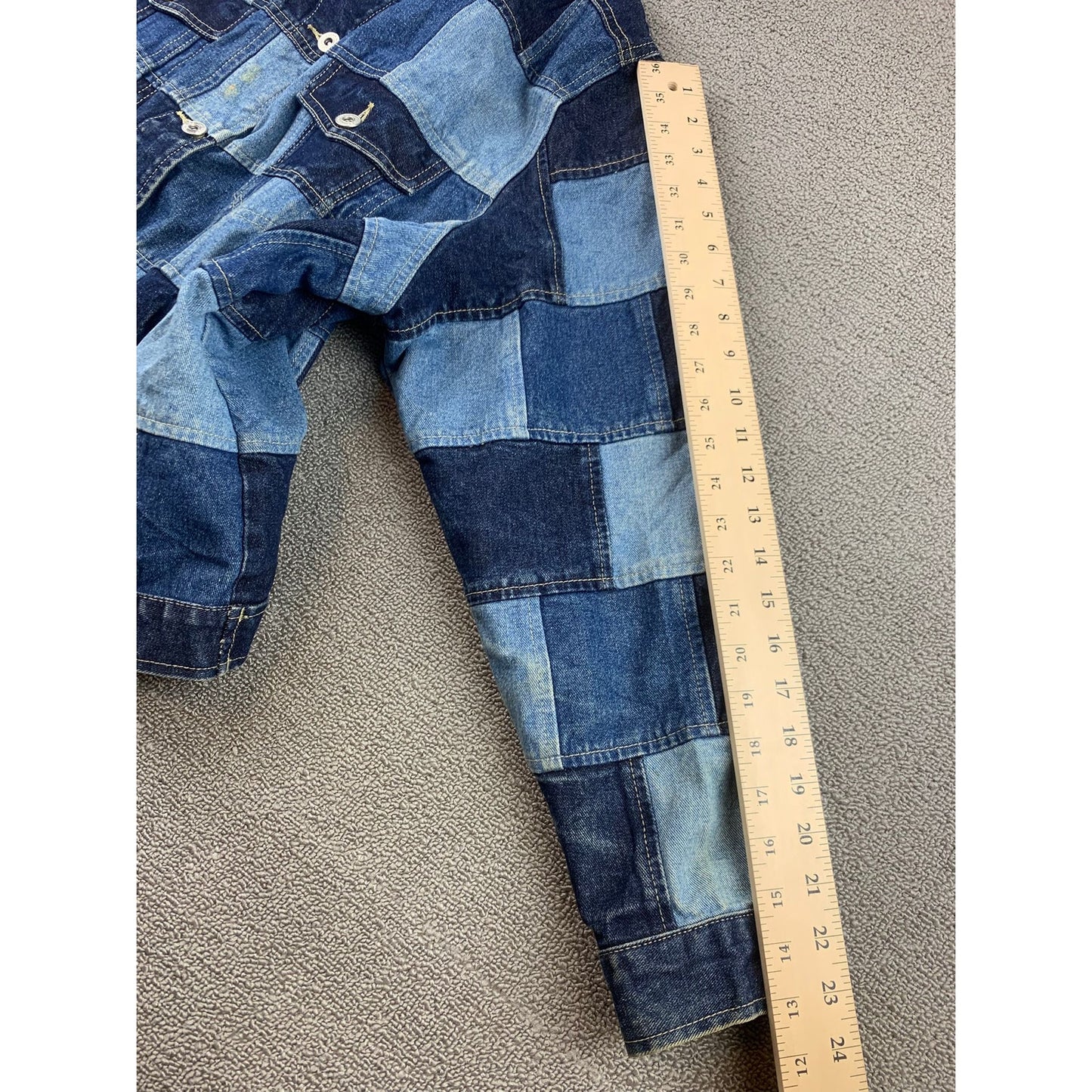 Vintage LA BLUES Women's 22/24 Dark Navy Blue Patchwork Denim Jacket