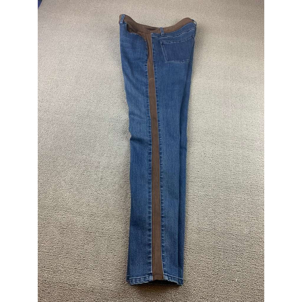 Ecru Los Feliz Women 28 Blue Jeans Brown Soft Velvet Inset