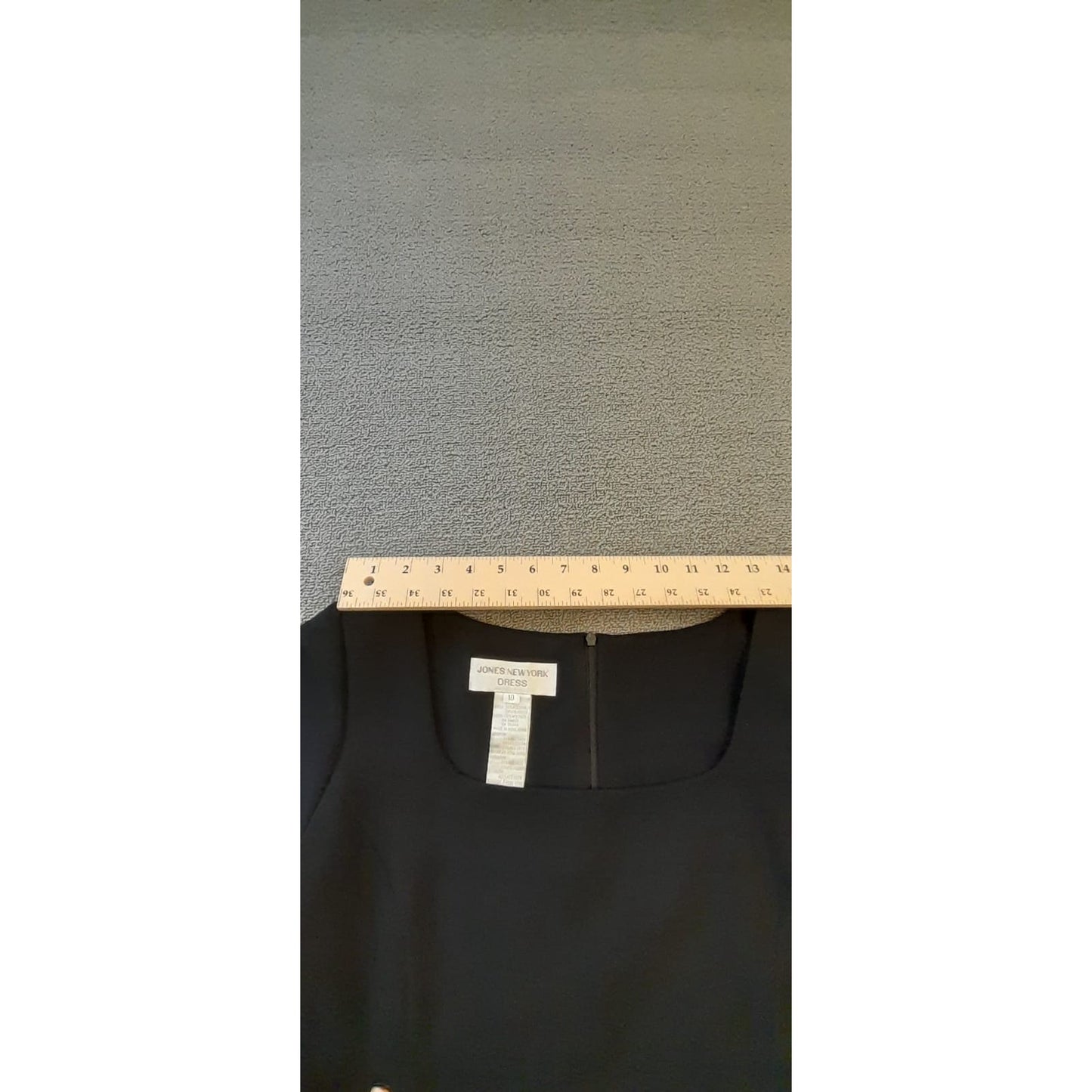 Jones New York Womens Size 10 Black Square Neck Short Sleeve Dress