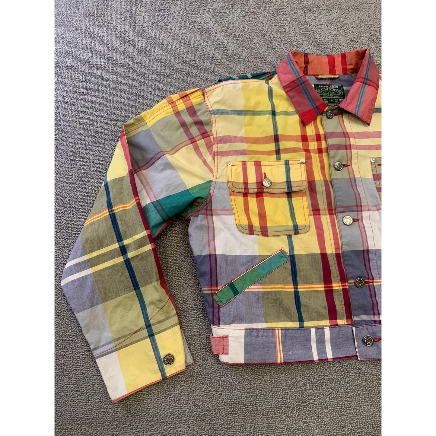 Polo Ralph Lauren Country Women's Medium Patchwork Plaid Cropped Jacket
