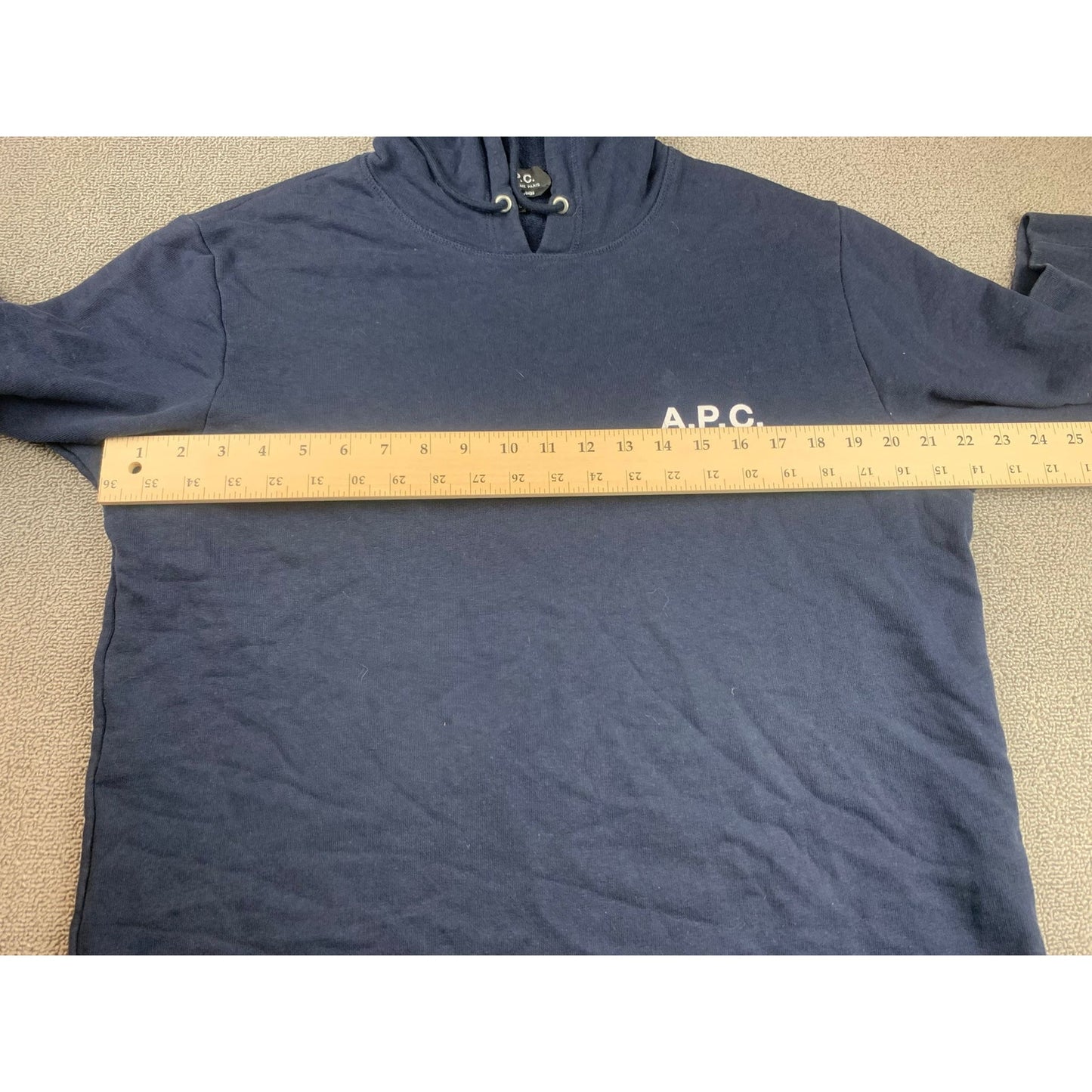 A.P.C. Men's Extra Large Navy Blue Classic Pullover Hoodie