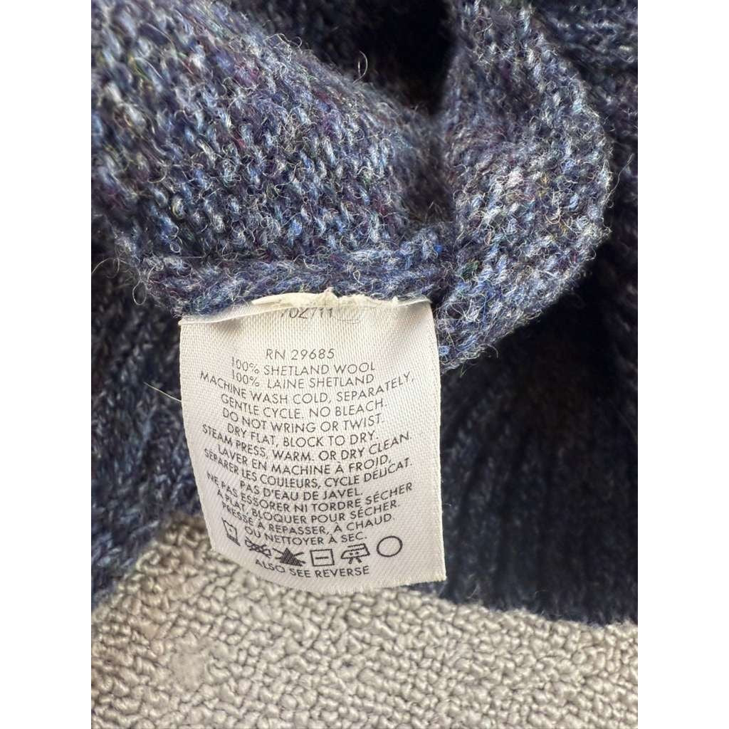 Pendleton Sweater Men's L Gray Shetland Wool Quarter Zip Mock Neck Long Sleeve