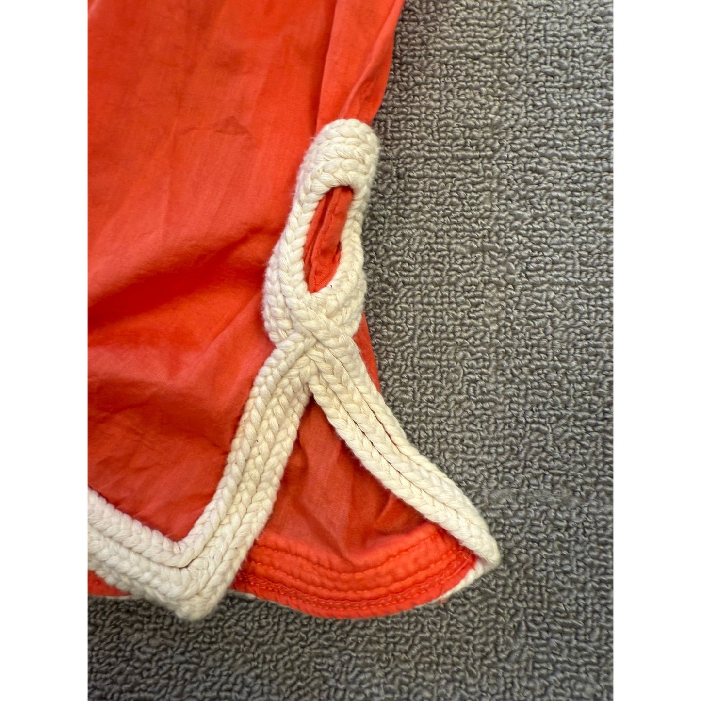 Aqua Woman Medium Orange Tunic Dress Crochet Trim