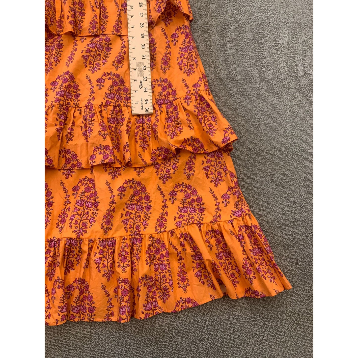 M.D.S. Stripes Women's Orange Floral Paisley Long Dress