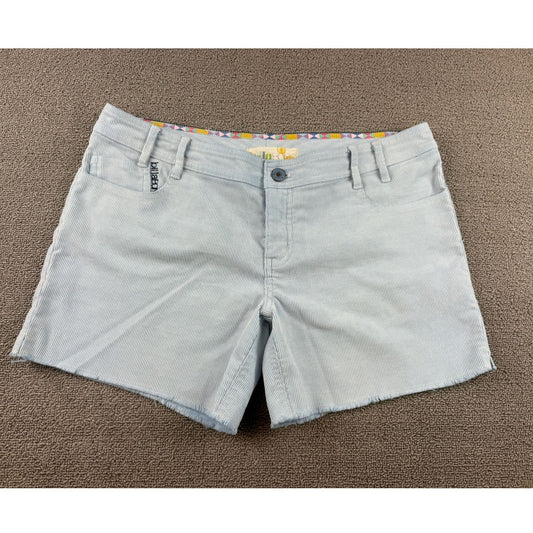 Billabong Women’s Shorts Size Size 9 Light Blue Pinstripe Y2K Surf Skate Frayed