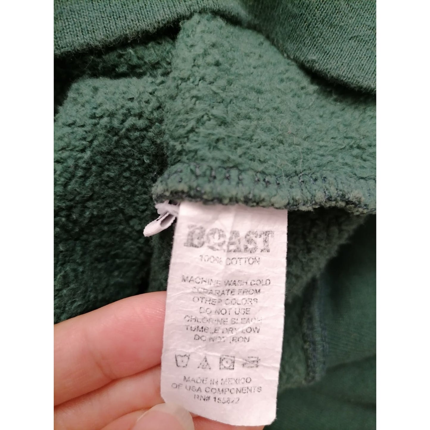 BOAST Men M Green Pullover Hoodie Sporty Comfort Signature Cannabis Leaf Logo