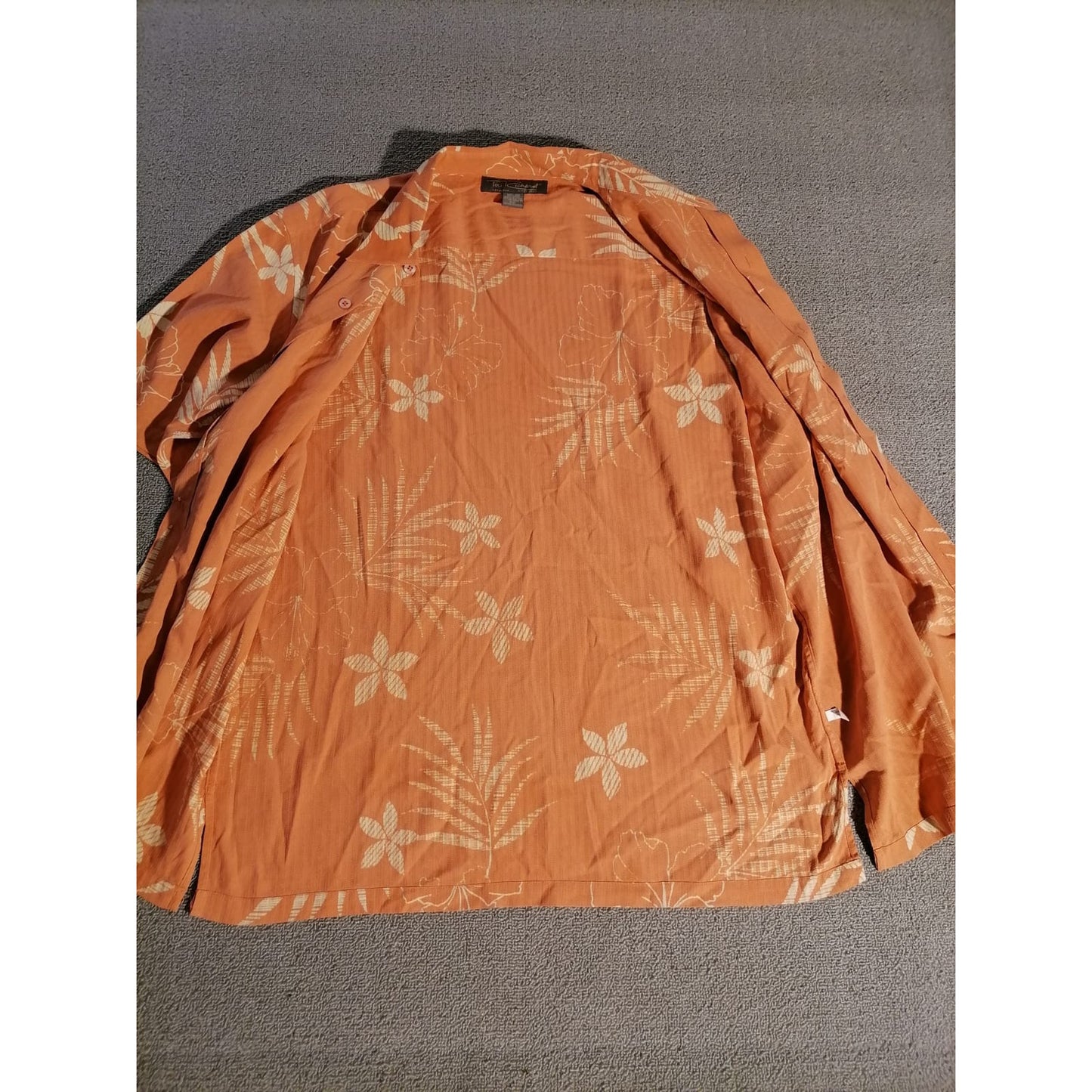 Tori Richard Honolulu Orange Floral Resort Shirt Men XL Silk