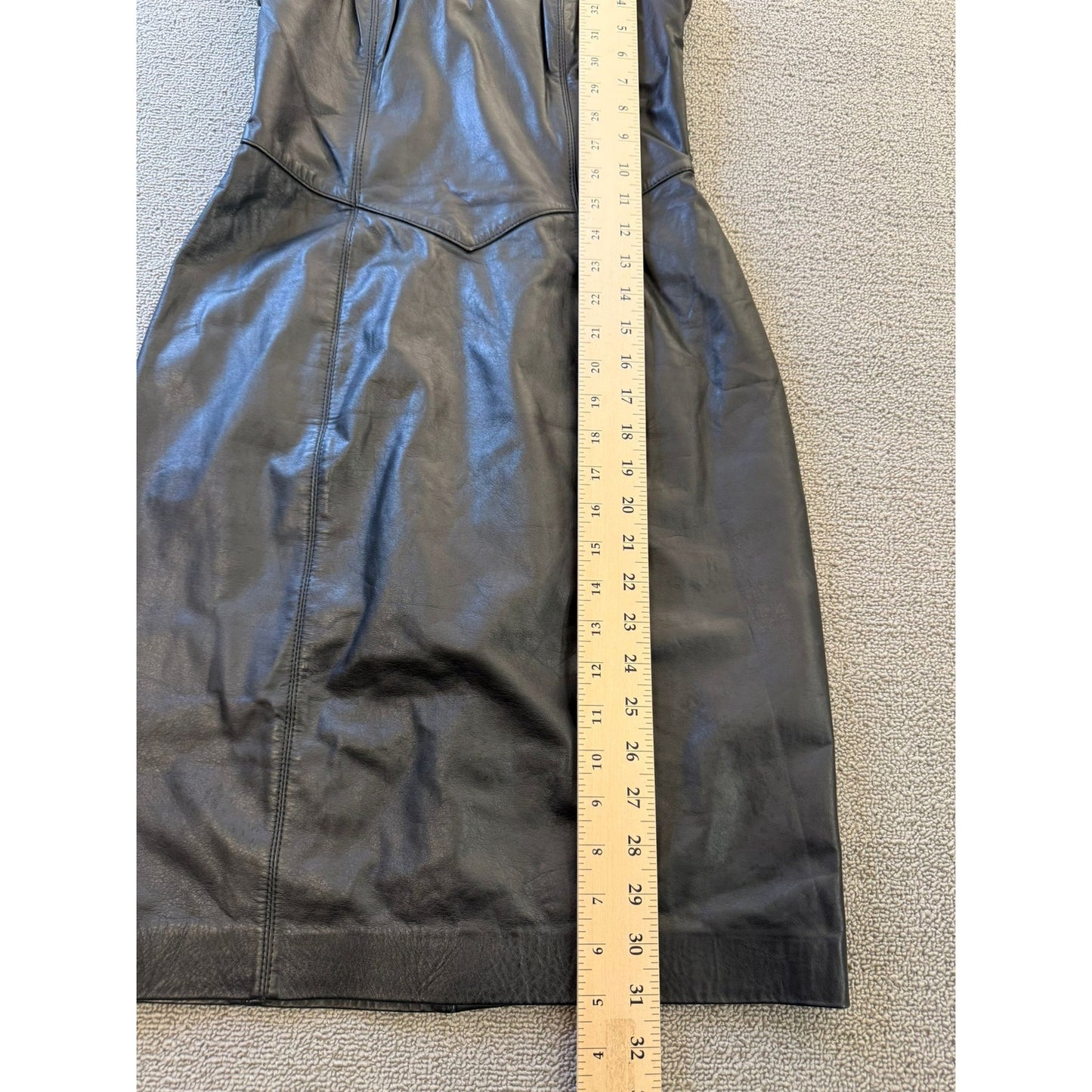 Laurice Vintage Size 3/4 Women's Black Leather Strapless Mini Dress