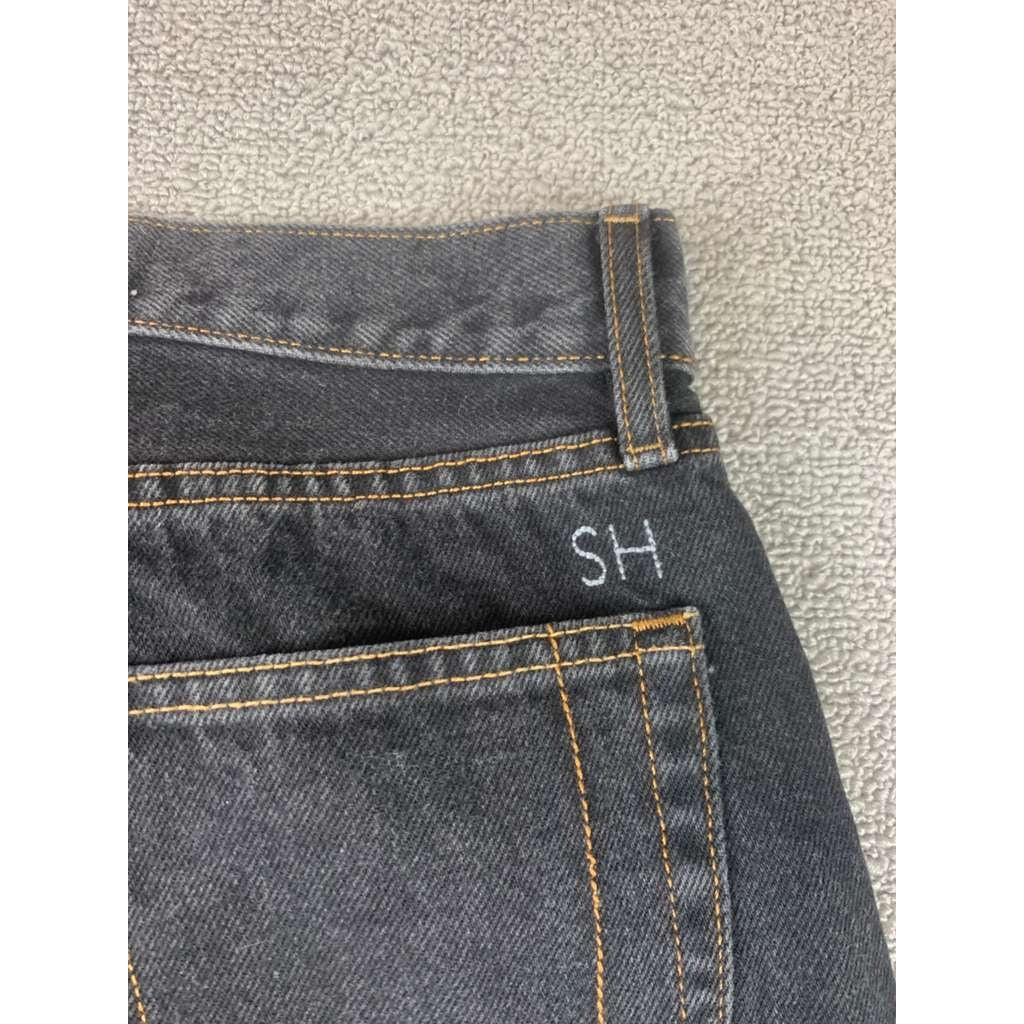 Still Here New York Jeans Women 25 High Rise Straight Leg Black Distressed