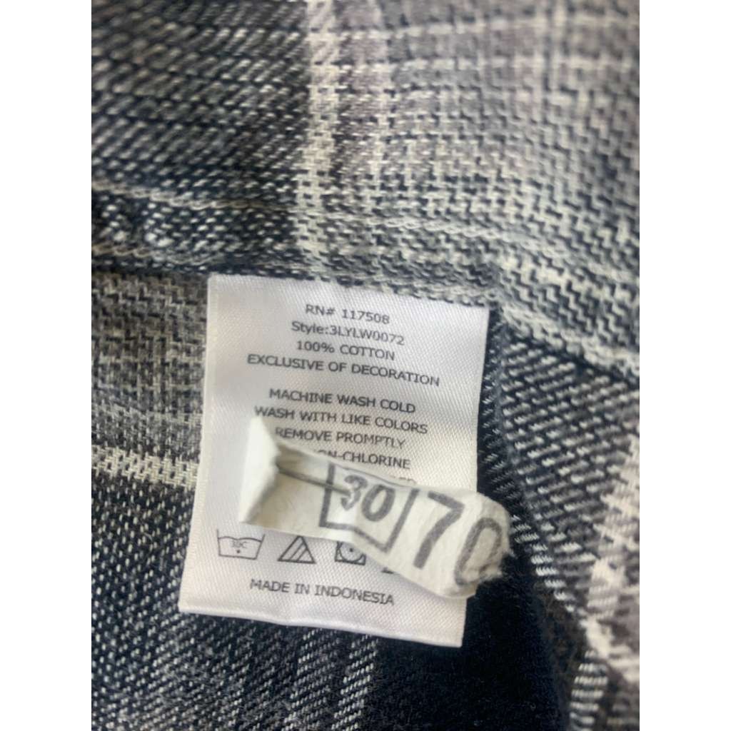Levi's Men's XL Gray Pearl Check Western Shirt with Snap Buttons Country Cowboy