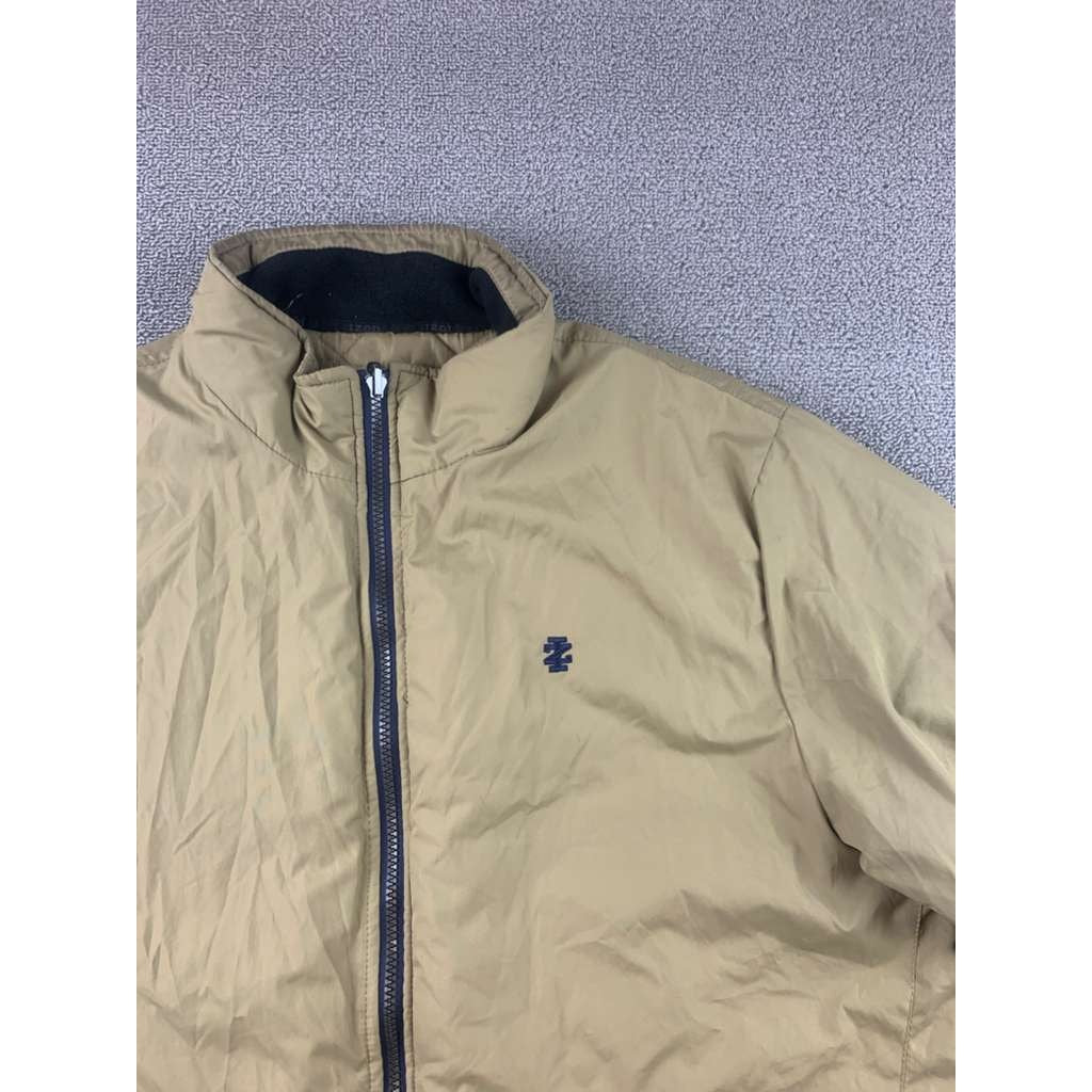 IZOD Jacket Men's XL Tan Quilted Lined Full Zip  Polyester Warm Winter Jacket