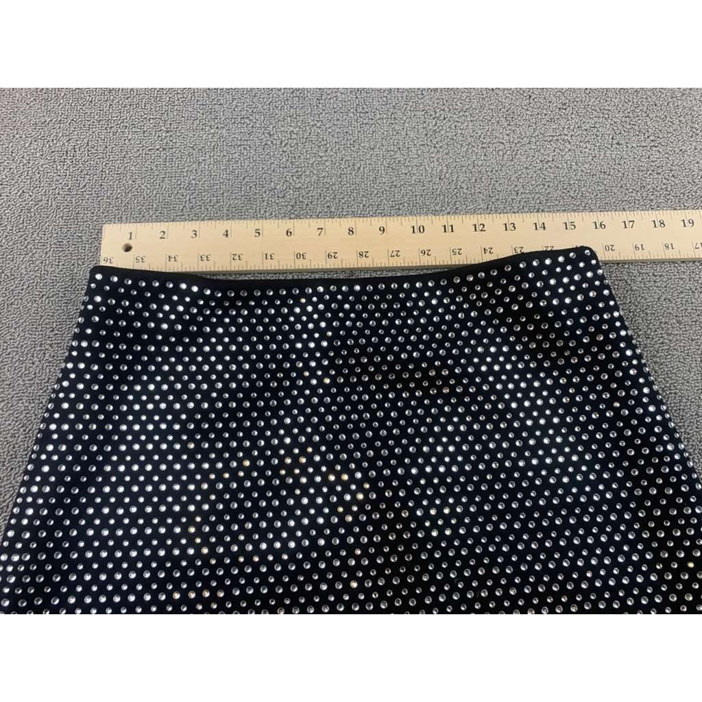 French Connection Women's 10 black Embellished jeweled Mini Skirt Studded