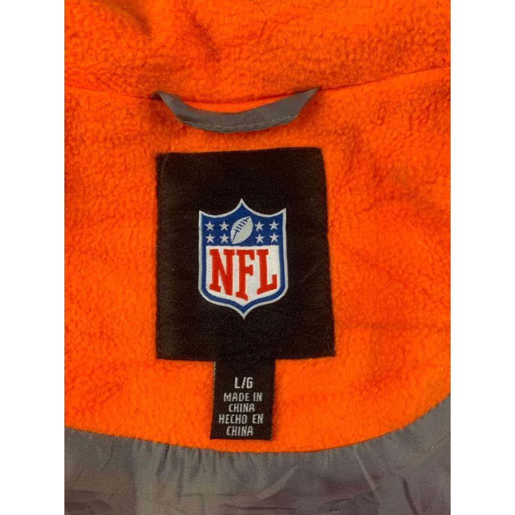NFL Apparel Men's Large Orange Gray Trim Broncos Vest Warm Fan Horse