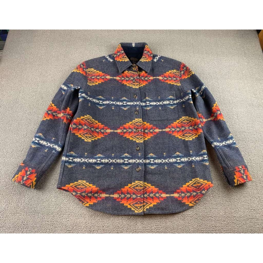 Pendleton Shirt Mens XS Gray Virgin Wool Button Front Long Sleeve Chest Pocket