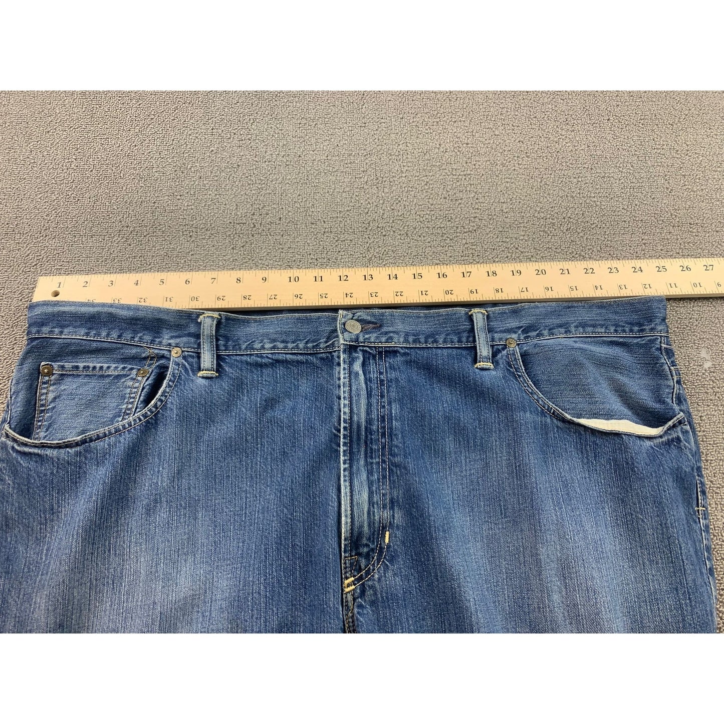 Polo Ralph Lauren Men's 48B/30 Blue Ashmore Original Straight/ Wide Leg Jeans