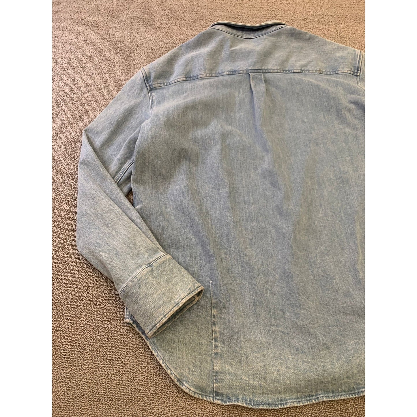 Another Tomorrow Women's Large Light Blue Italian Denim Shirt
