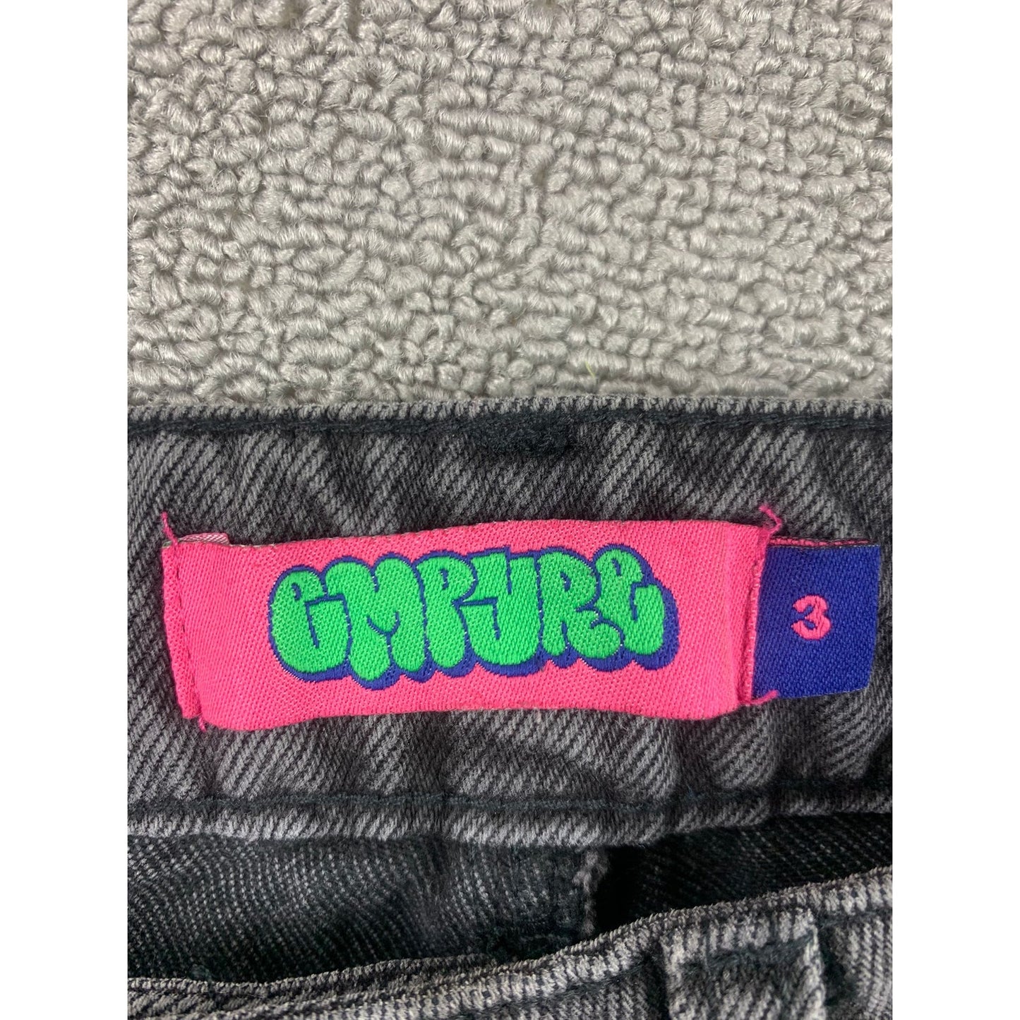 Empyre Denim Jeans Size 3 Black Faded Gray Embroidered Patches