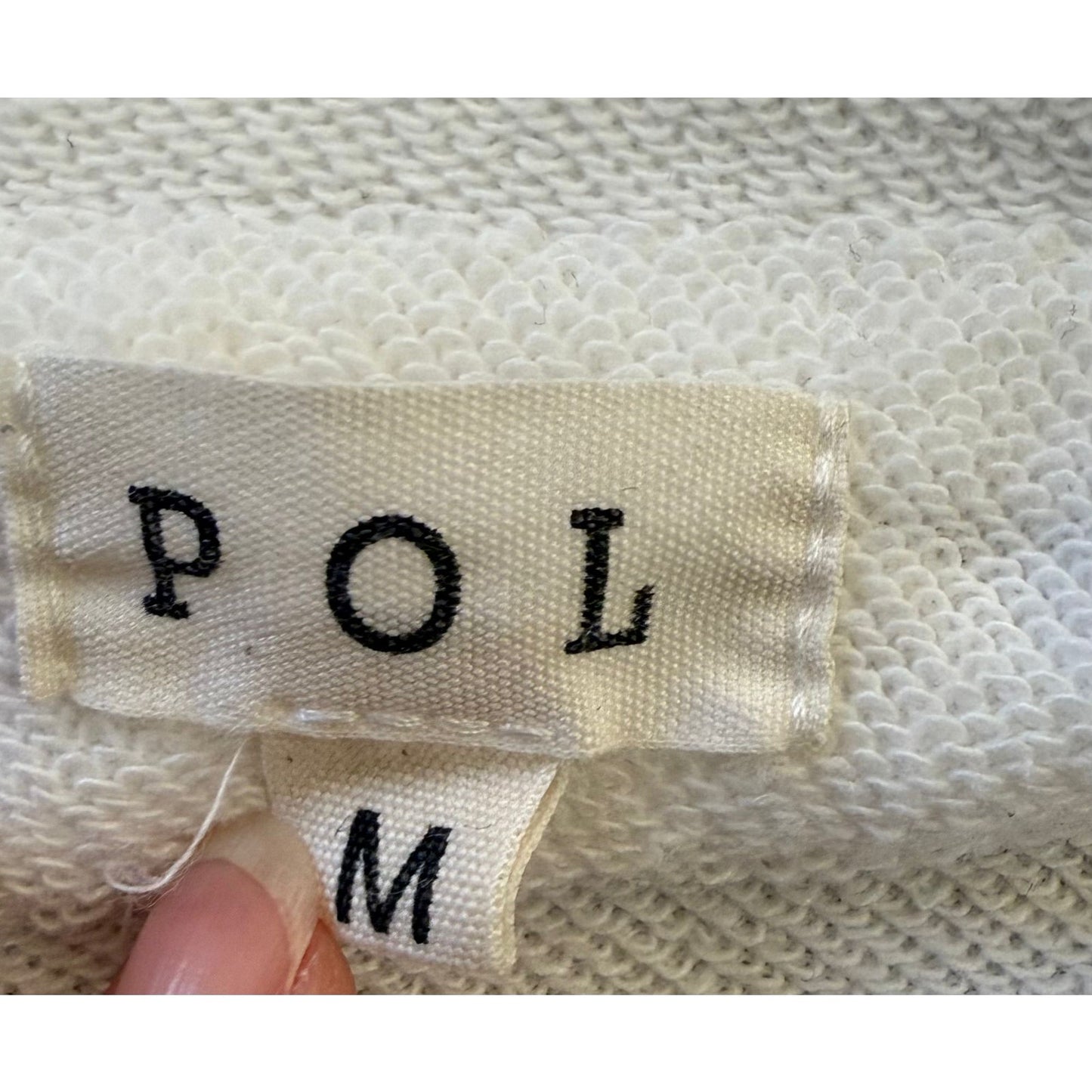 POL Women's Size Medium White Button-Up Shacket Jacket
