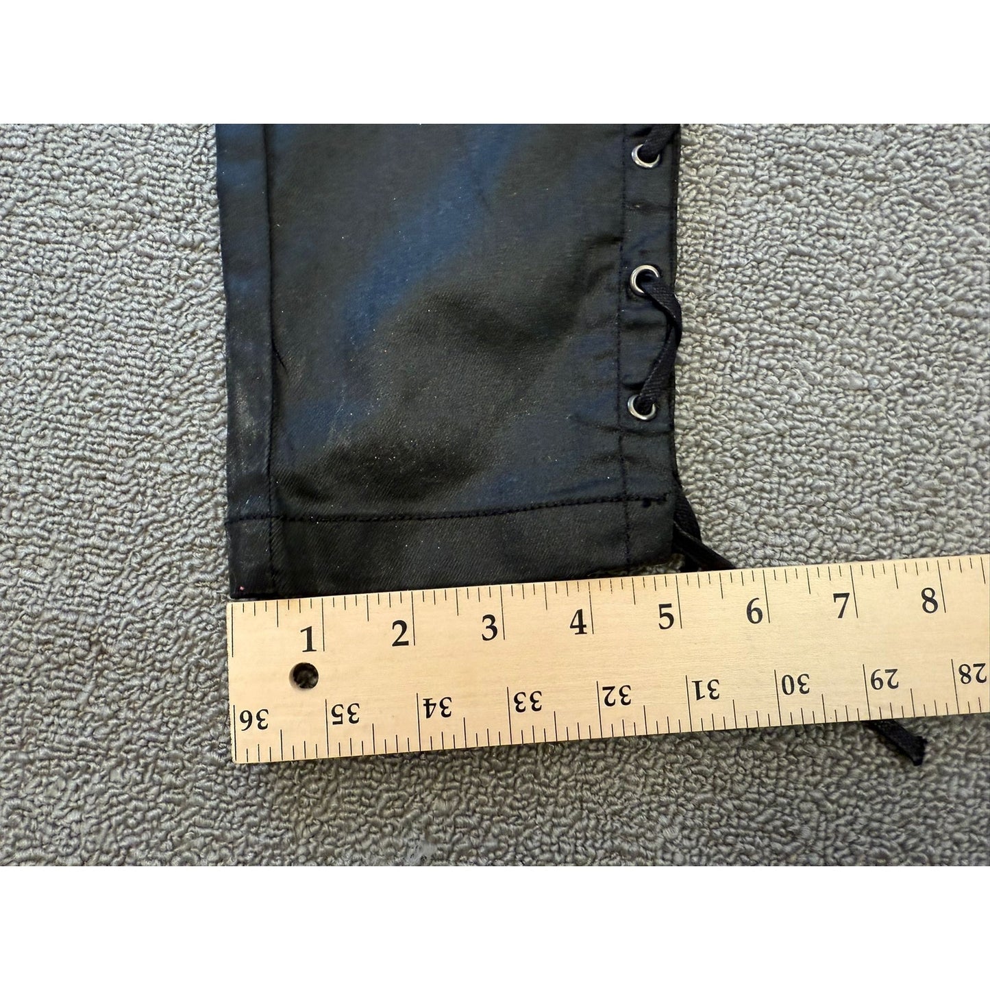 French Connection Women's Size 8 Black Coated Lace Up Pants