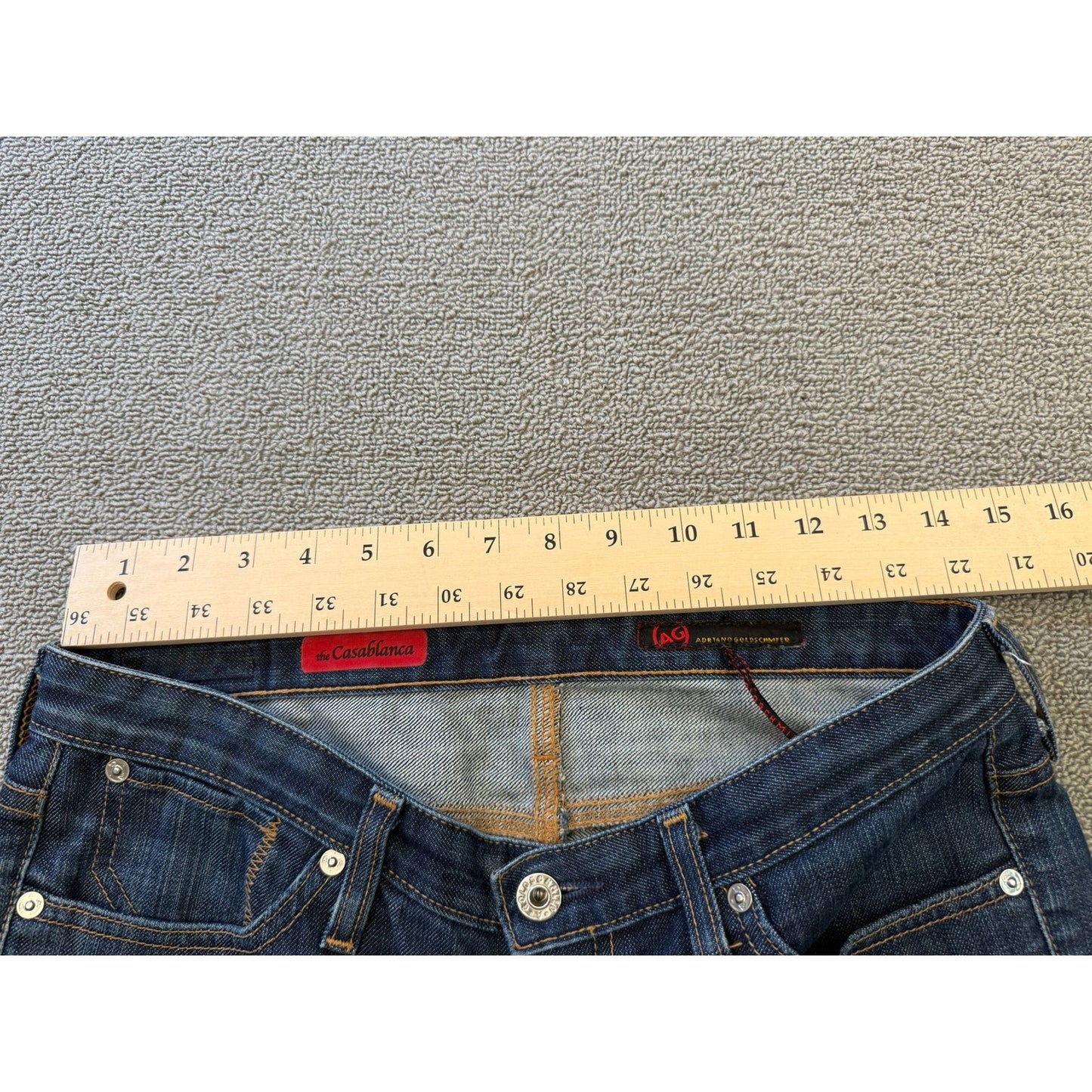AG Adriano Goldschmied Size 29R Women's Dark Blue Wash Straight Denim Jeans
