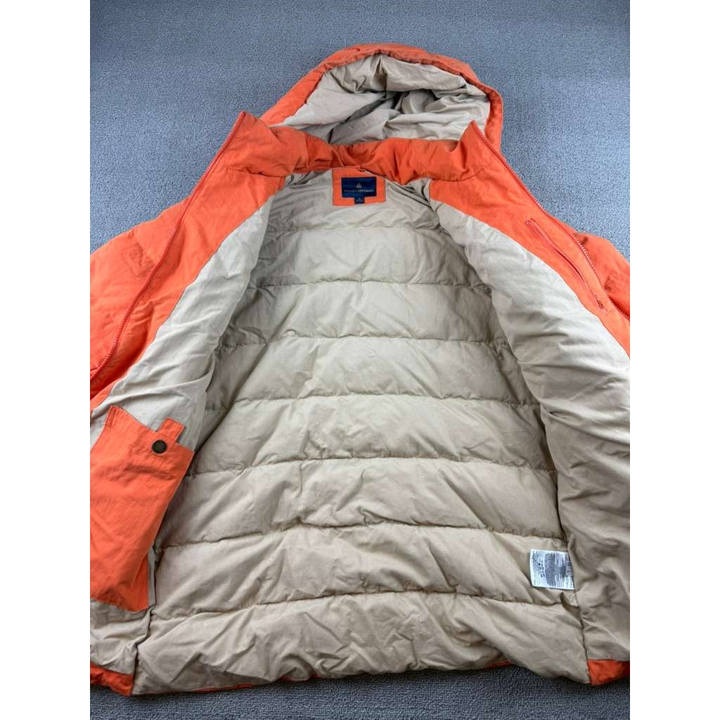 Brooks Brothers Quilted Down Hooded Parka Medium Jacket Orange