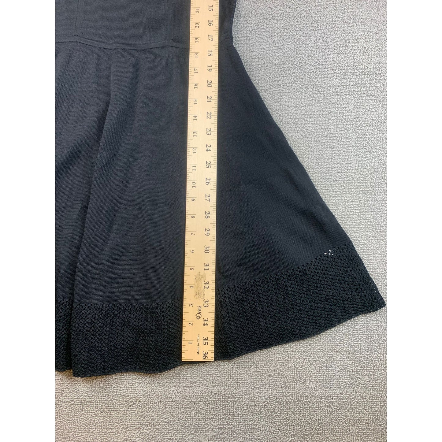 Cynthia Rowley Women's Medium Black Open Knit Fit & Flare A-Line Dress