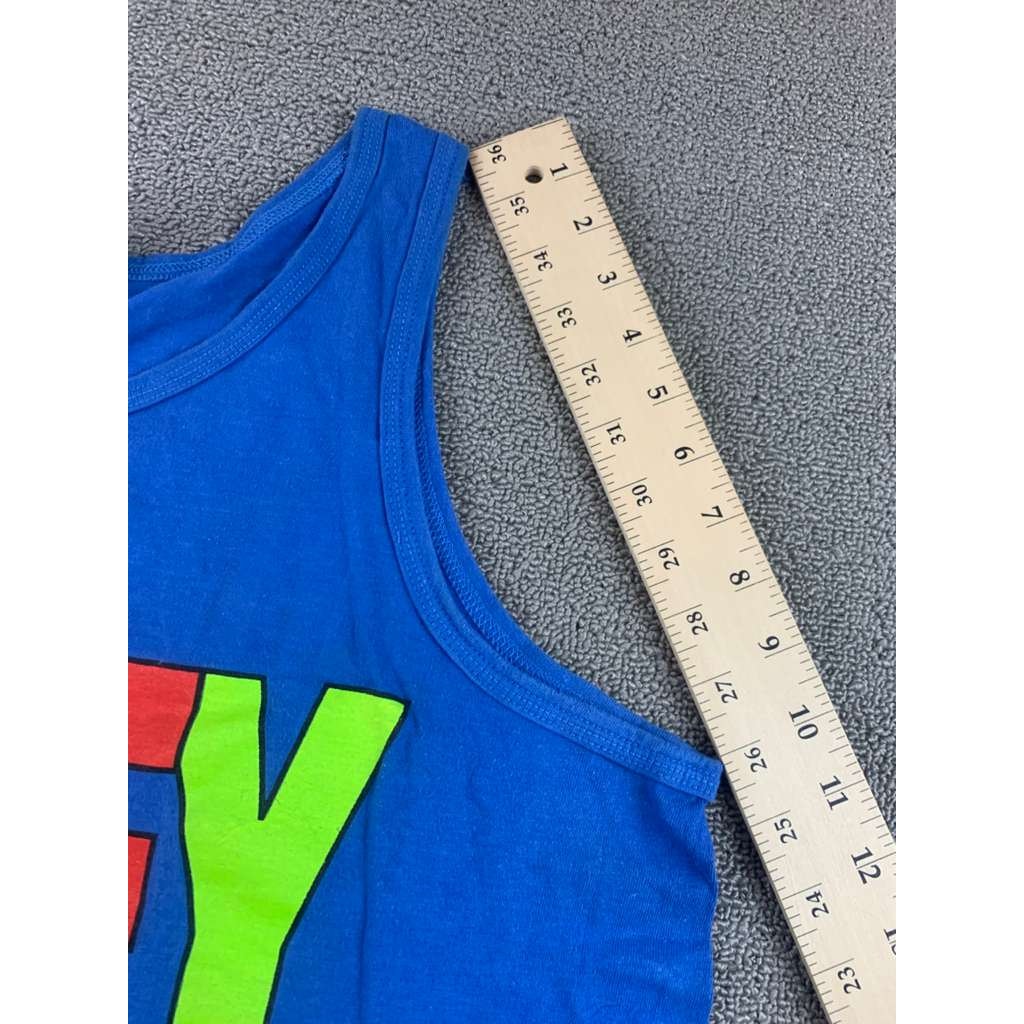 Disney Mickey & Co Goofy Varsity Tank Top Mens Large Blue 1 Graphic 90s Y2K