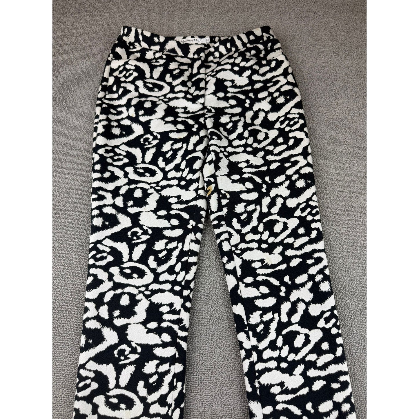 Christian Dior Women US 2 Black And White 2016 Dior Straight Leg Pants