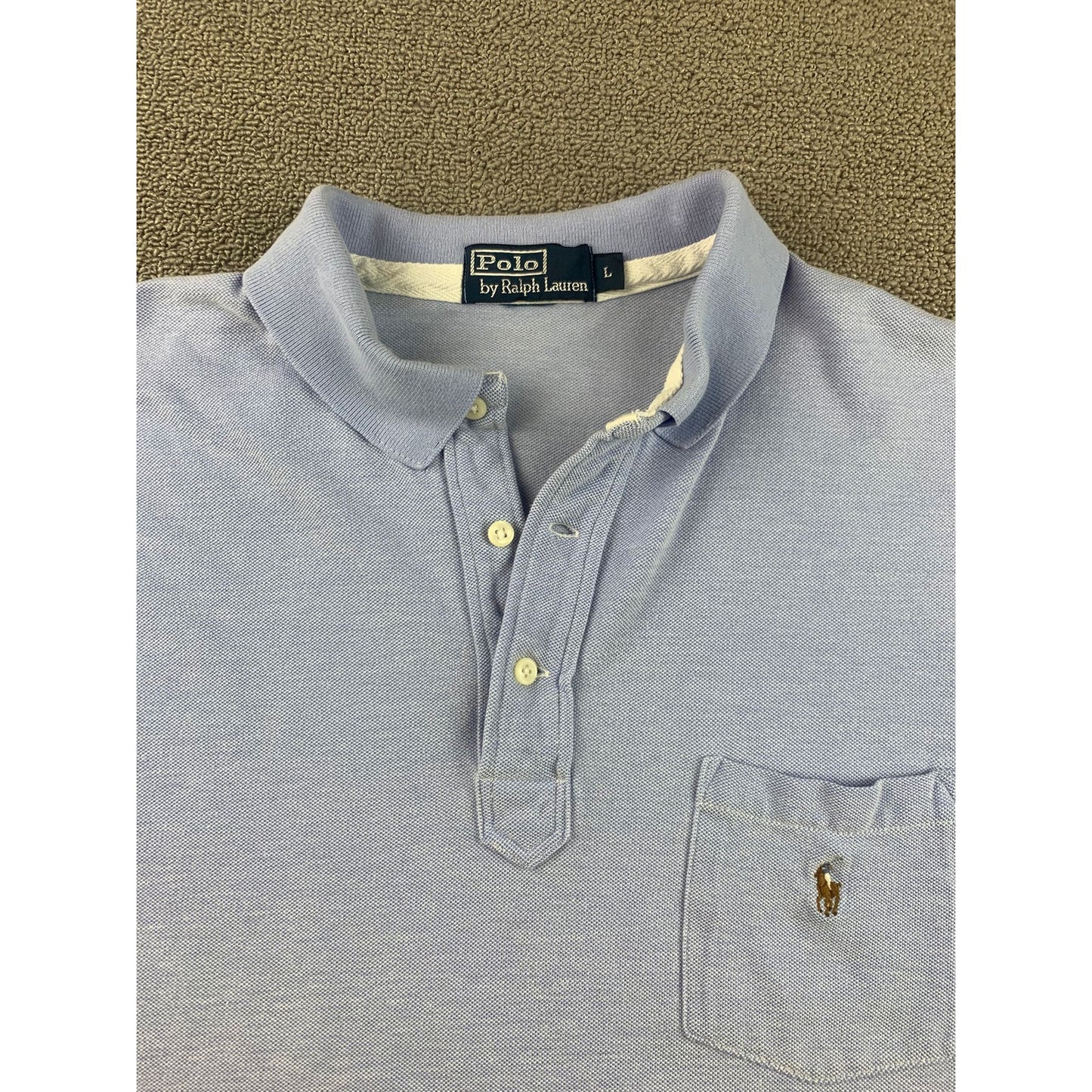 Polo by Ralph Lauren Men's L Light Blue Short Sleeve Golf Cotton Polo Shirt