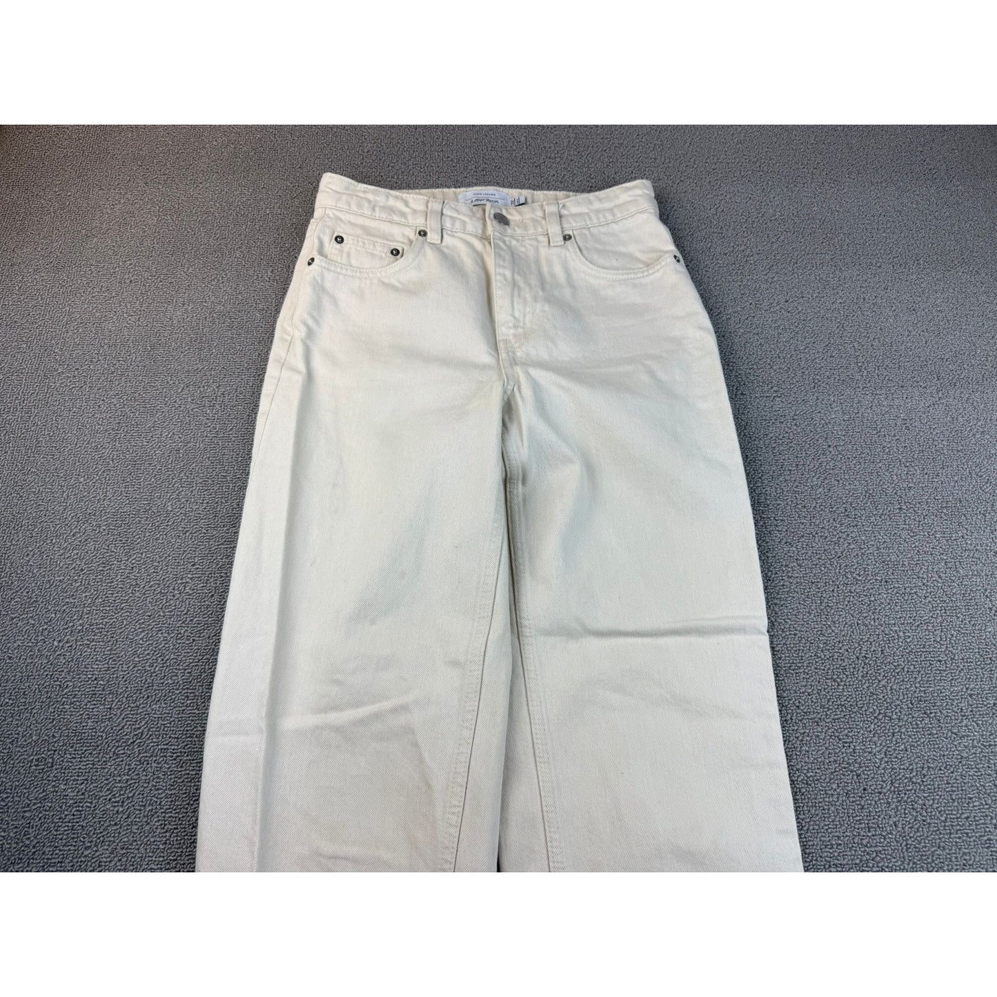 & Other Stories Atelier Women's 26 Off-White Ivory Cropped Straight Denim Jeans