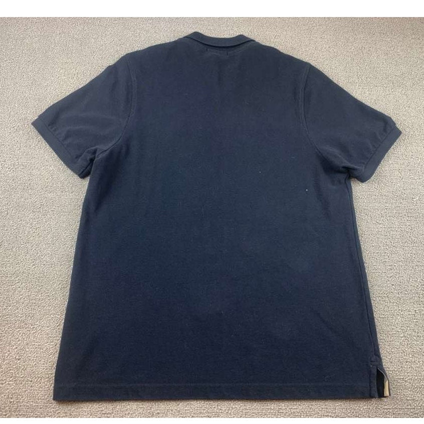 Y2K Burberry London Men's Large Navy Polo Shirt Nova Check Preppy Collared Golf