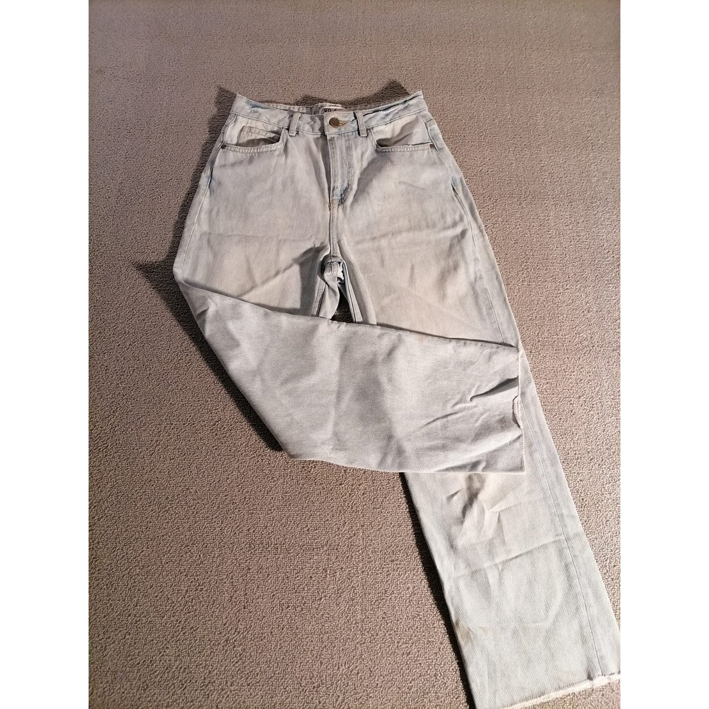 Zara Straight Leg Jeans Womens Light Wash USA 4
