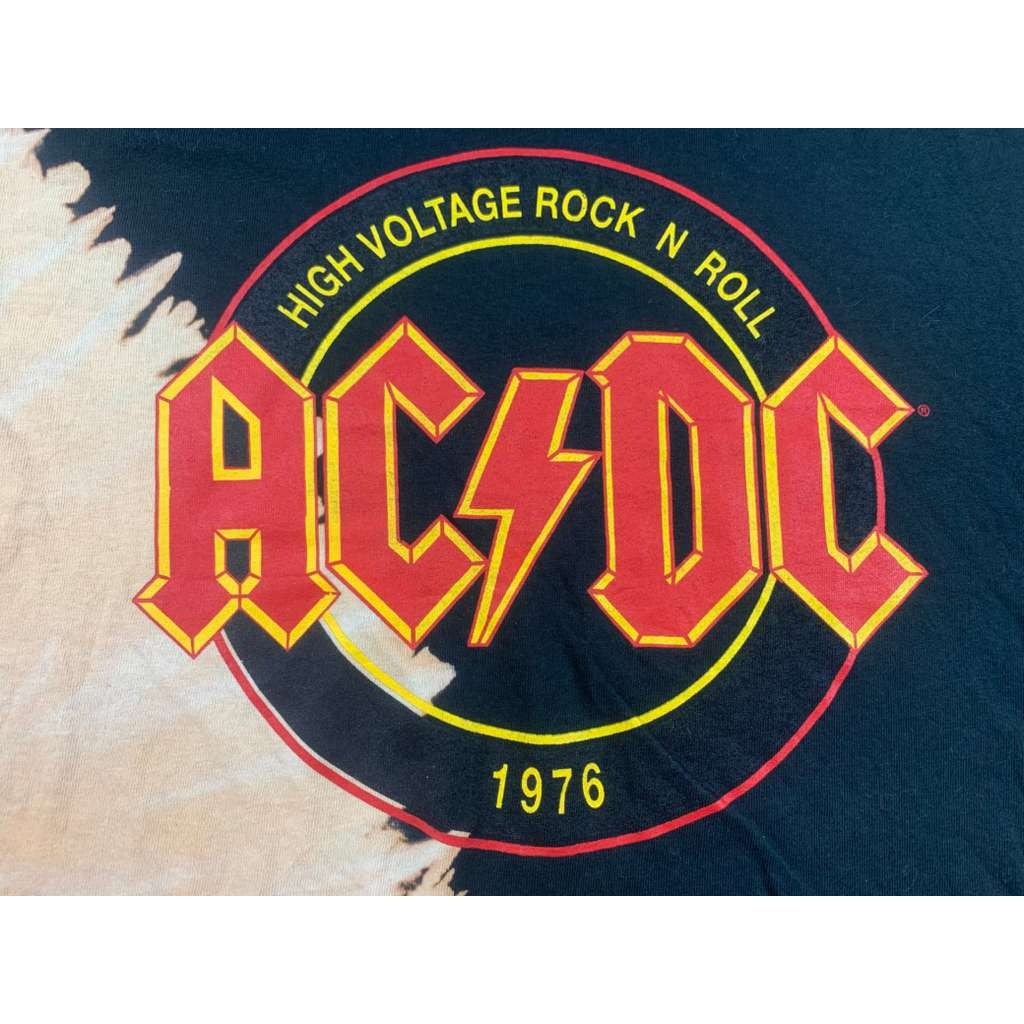 AC/DC T-Shirt Women's Medium Black High Voltage Rock & Roll Cotton Half Shirt
