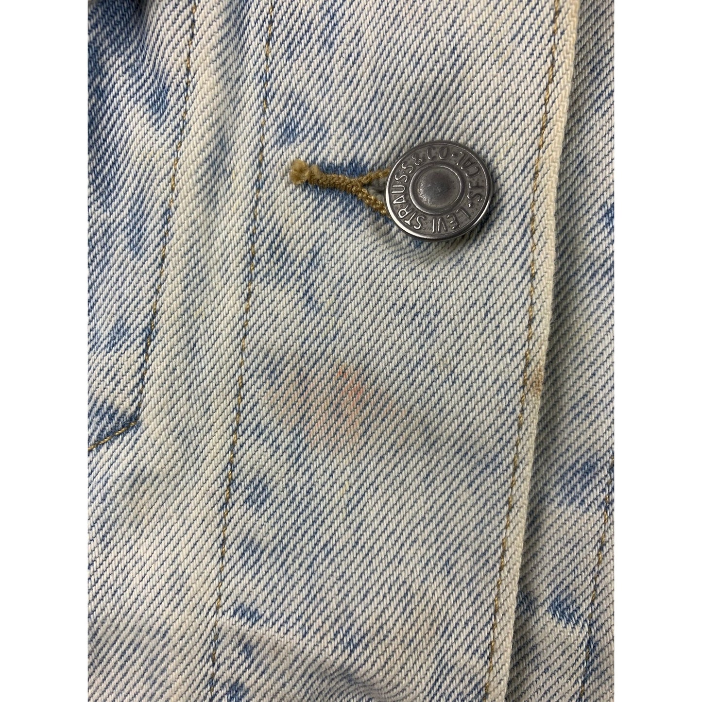Levis Red Tab Jacket Size S Distressed Western Trucker Denim Washed Jacket