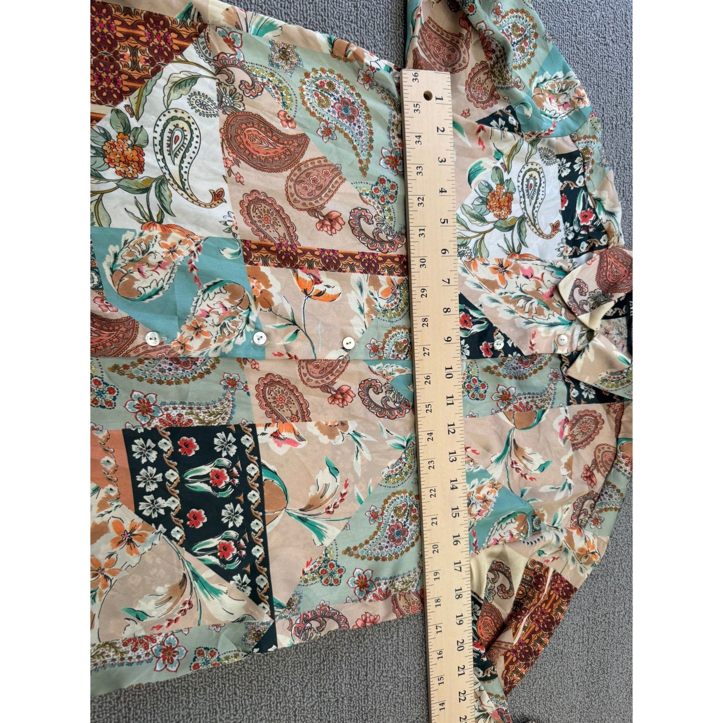 Zara Women's XS Multi-Color Long Sleeve Paisley Boho Button Shirt