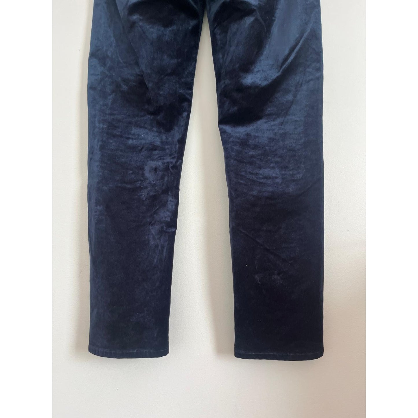 Paige Pants Women 27 Navy Velvet Straight Leg Mid Rise Classic Fit