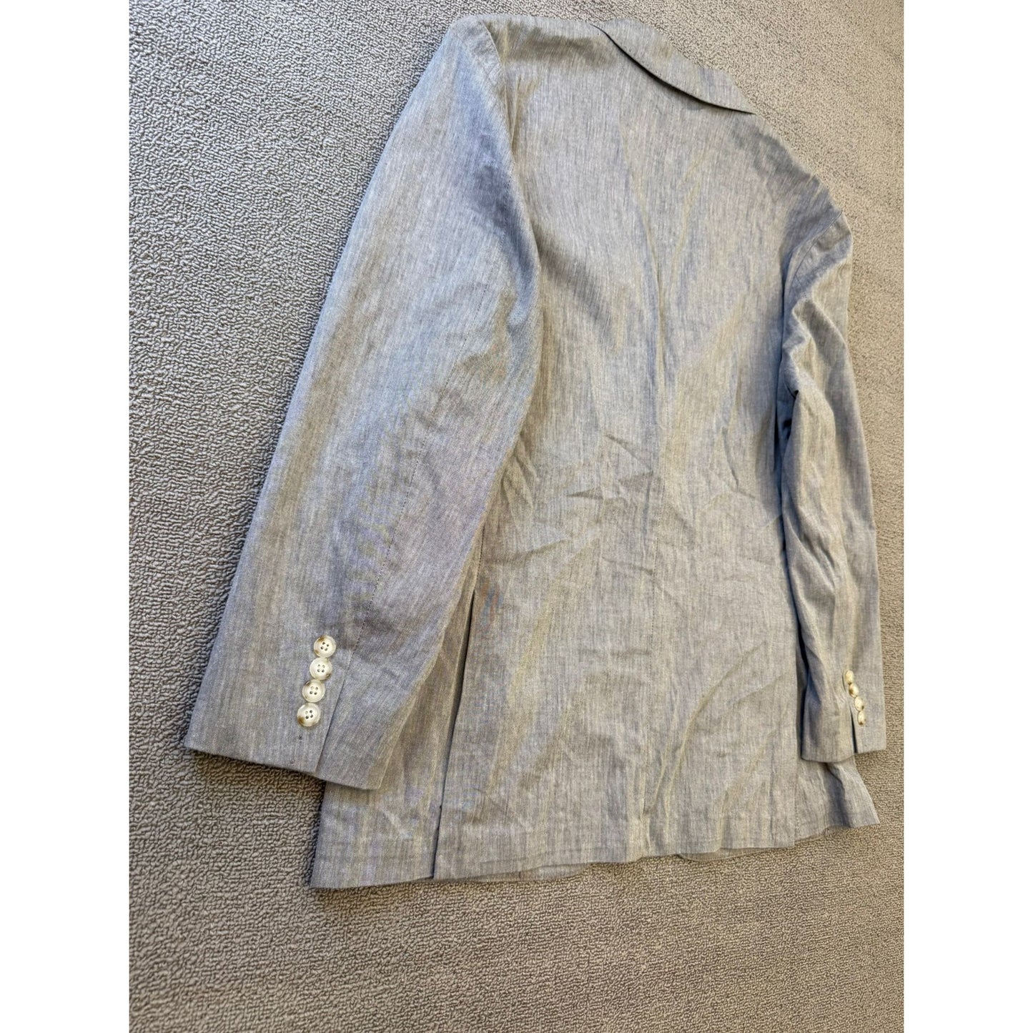 J.CREW Mens Ludlow Blazer Light Gray 42R Linen Blend Strioes