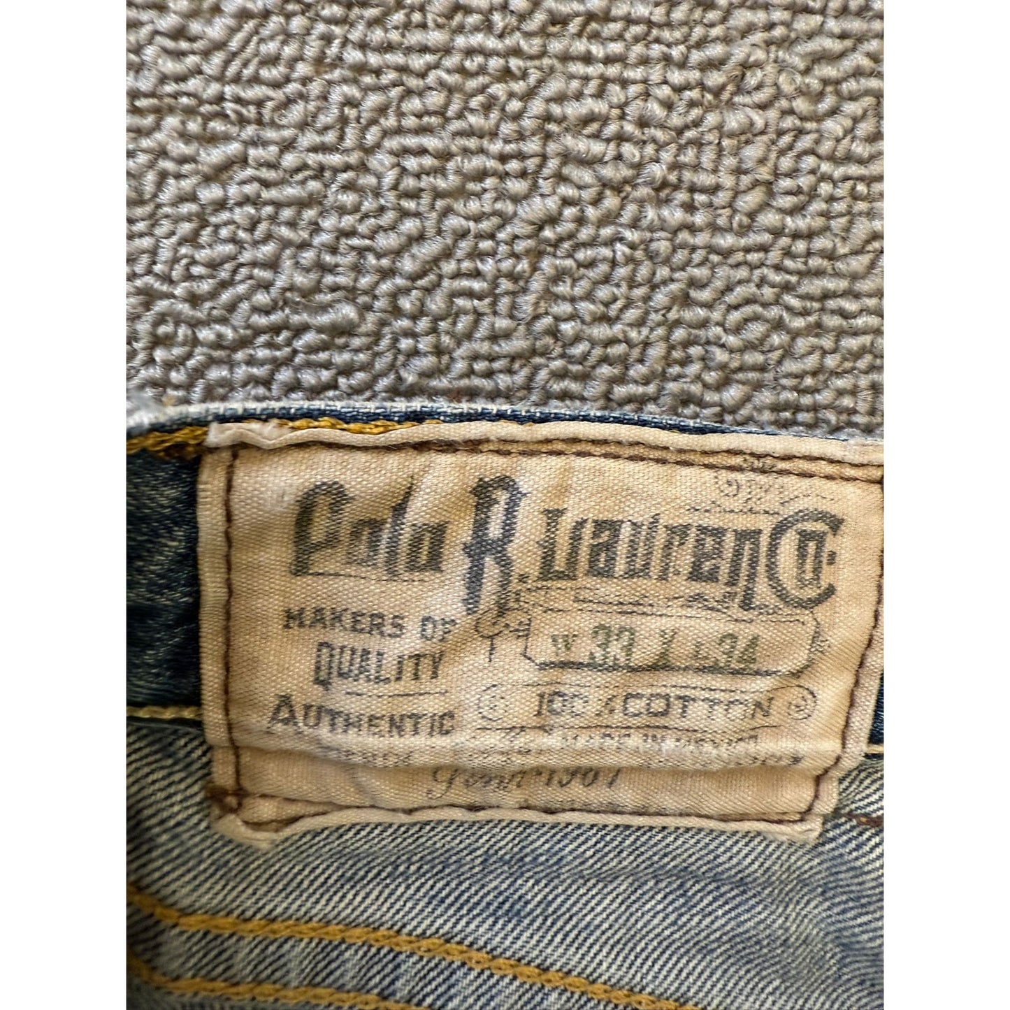 Polo Ralph Lauren Vintage Men's Jeans W33 L34 Straight Leg Blue Denim Authentic