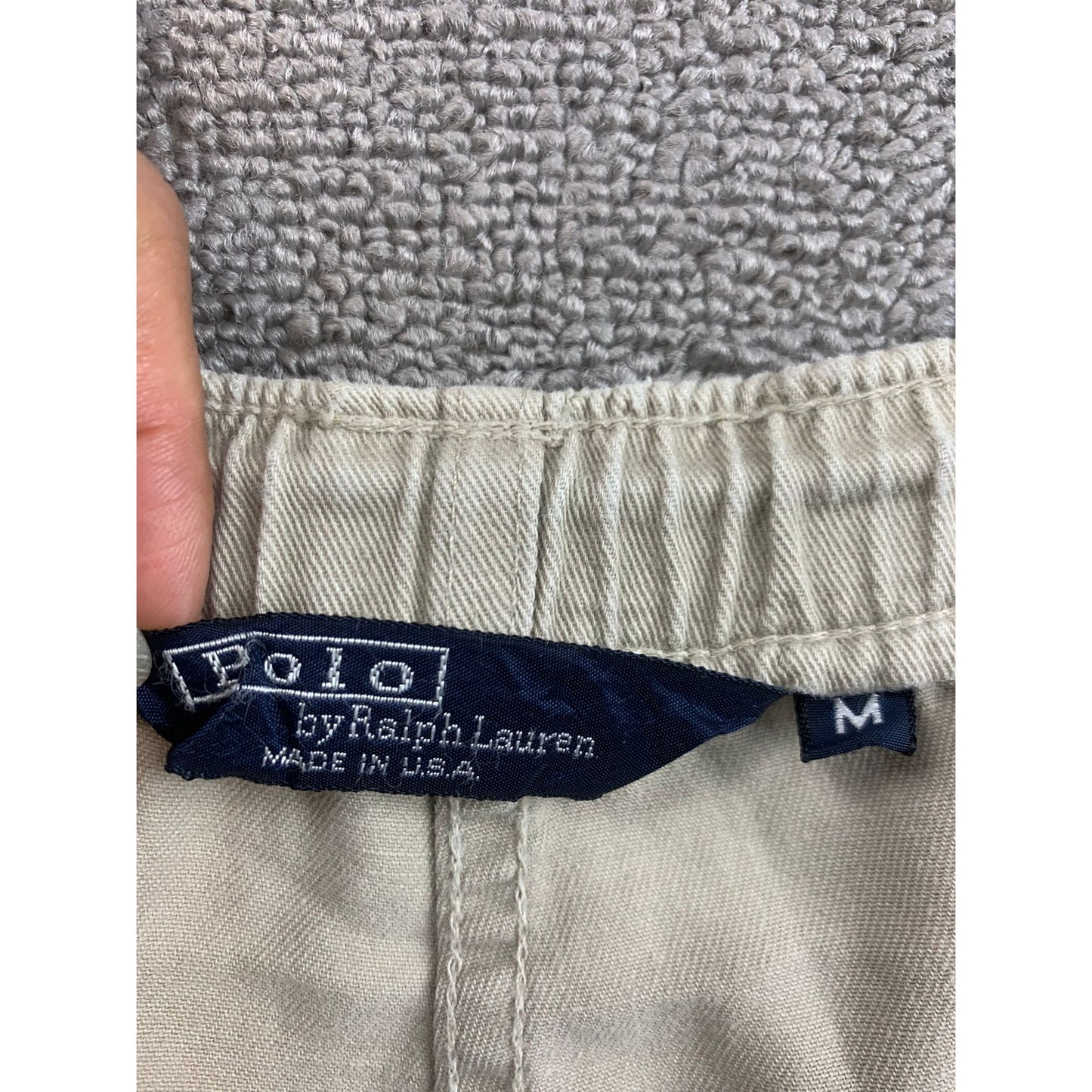 Vintage Polo Ralph Lauren Men’s Shorts M Beige Twill Embroidered Pony USA Made 90's