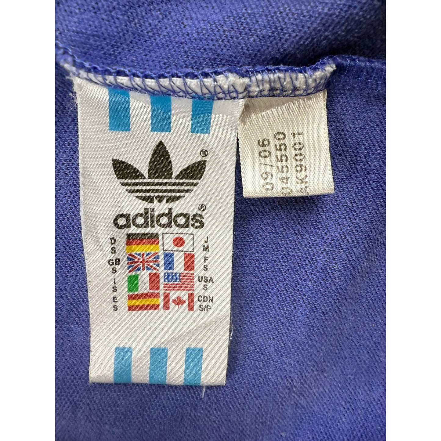 Y2K Adidas Men Small Blue Real Madrid Football Jacket Track Top