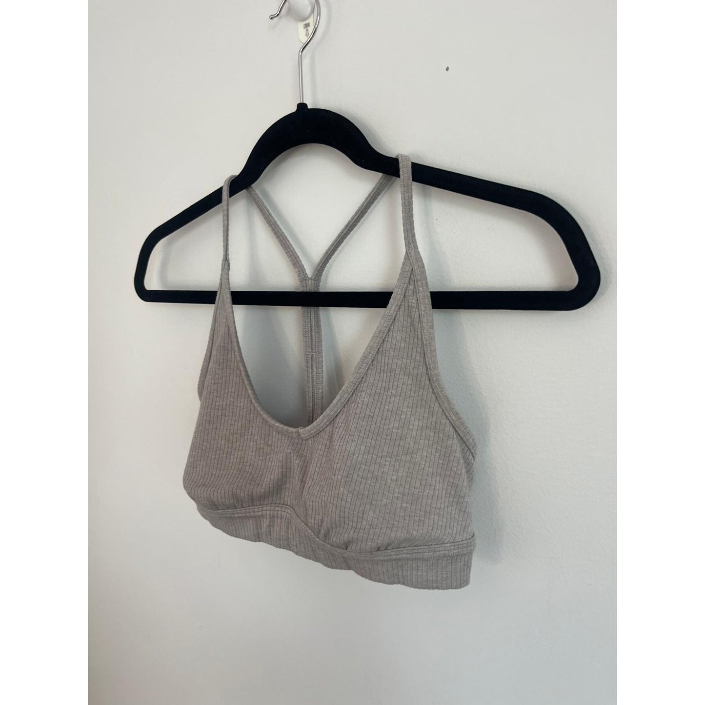 Alo Yoga Ribbed Bralette Women S Taupe Scoop Neck Sports Bra